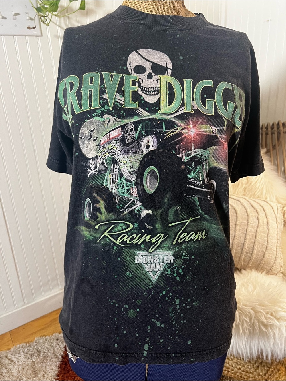 Vintage Grave Digger Racing Team Graphic Tee - Black